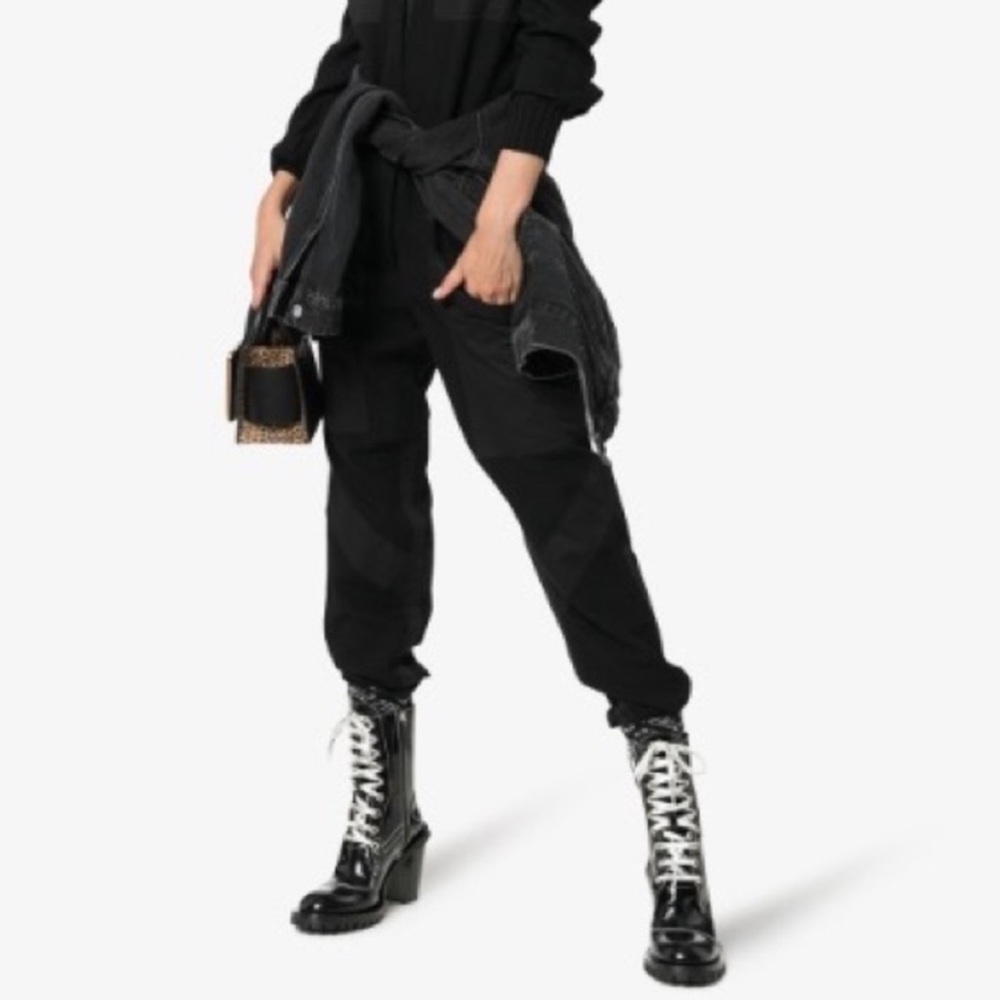 Acne Studios Black Leather Heeled Combat Boots Lug Sole Zip Made in Italy EU 39 - Picture 15 of 15